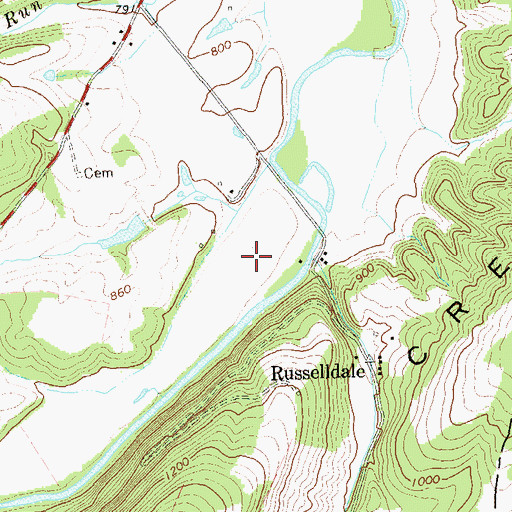 Topographic Map of Peerce Cemetery, WV