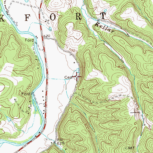 Topographic Map of Reece Cemetery, WV