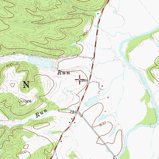 Topographic Map of Sloan Cemetery, WV