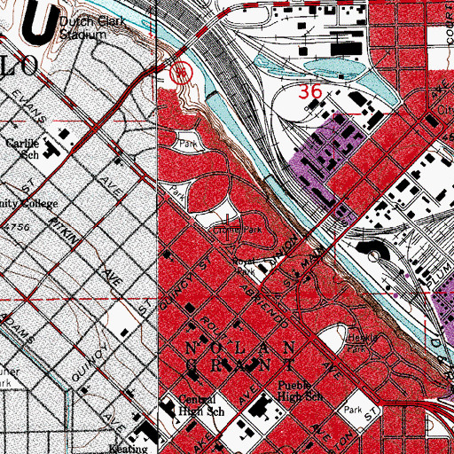 Topographic Map of Crome Park, CO