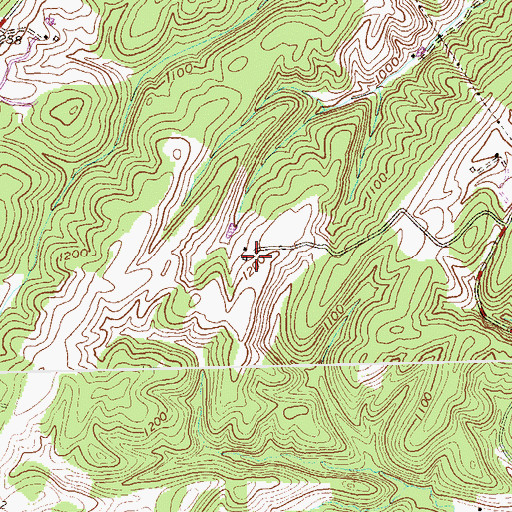 Topographic Map of Thrush Cemetery, WV