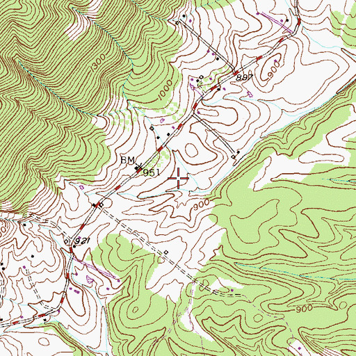 Topographic Map of Umstot Cemetery, WV
