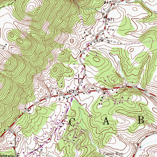 Topographic Map of Urice and Kerns Cemetery, WV