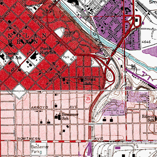 Topographic Map of Strack School, CO