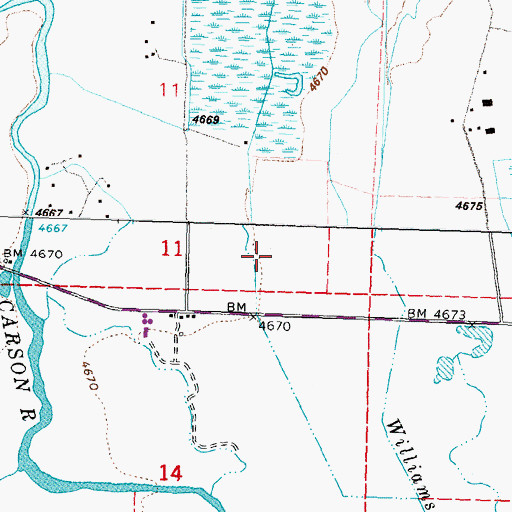 Topographic Map of Genoa-Jacks Valley Division, NV