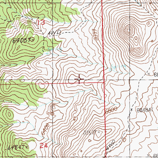 Topographic Map of Jackpot Division, NV