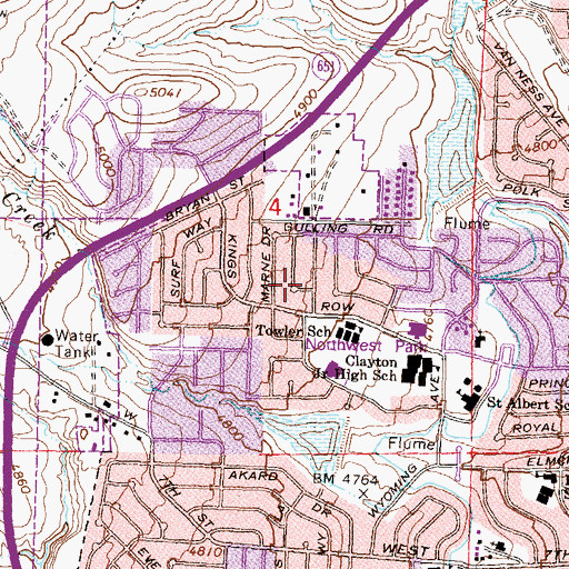 Topographic Map of Reno North Division, NV