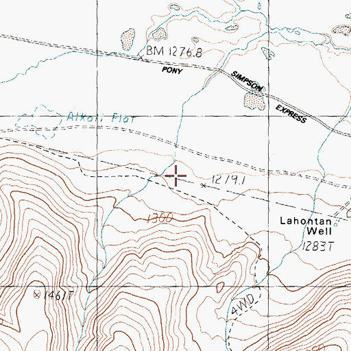 Topographic Map of Silver Springs Division, NV