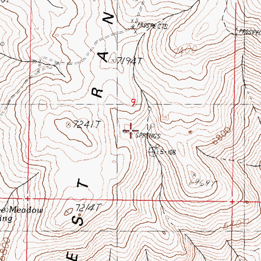Topographic Map of Summit Lake Division, NV