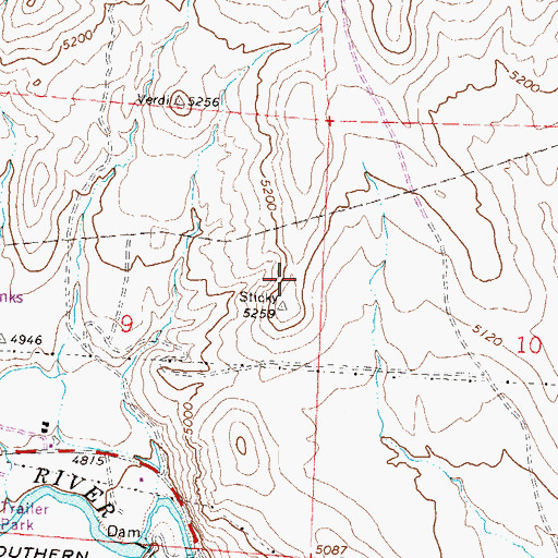 Topographic Map of Verdi Division, NV