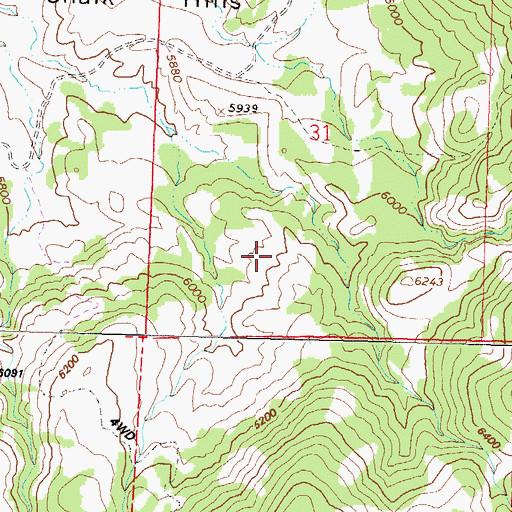 Topographic Map of Virginia City Division, NV