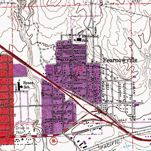 Topographic Map of Fearnowville, CO