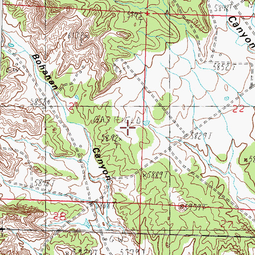 Topographic Map of Aztec Division, NM