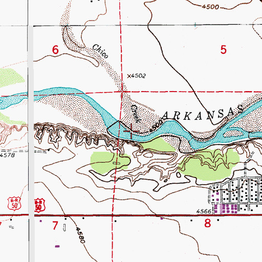 Topographic Map of Chico Creek, CO