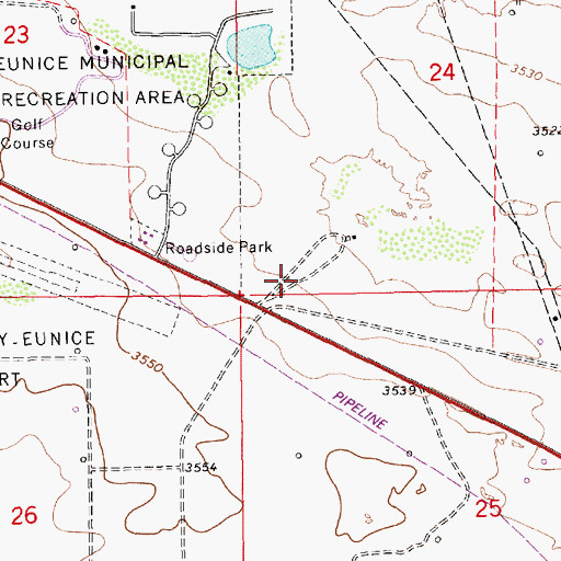 Topographic Map of Eunice Division, NM