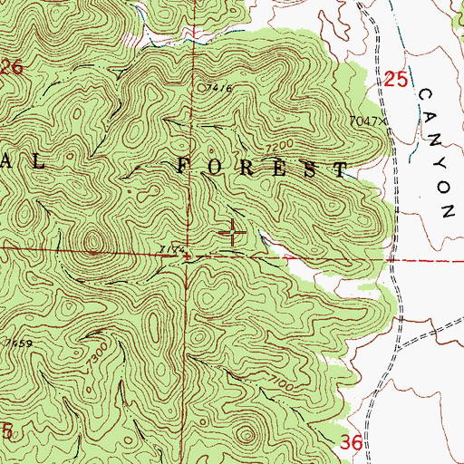 Topographic Map of Grants Division, NM