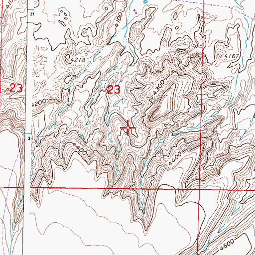 Topographic Map of Hatch Division, NM