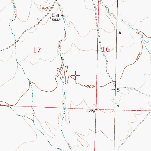 Topographic Map of Laguna Division, NM