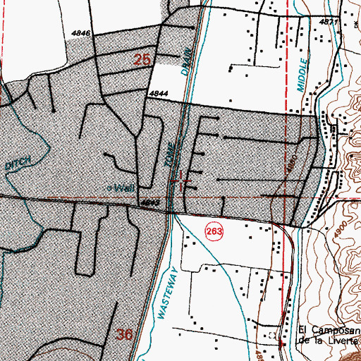 Topographic Map of Los Lunas Division, NM