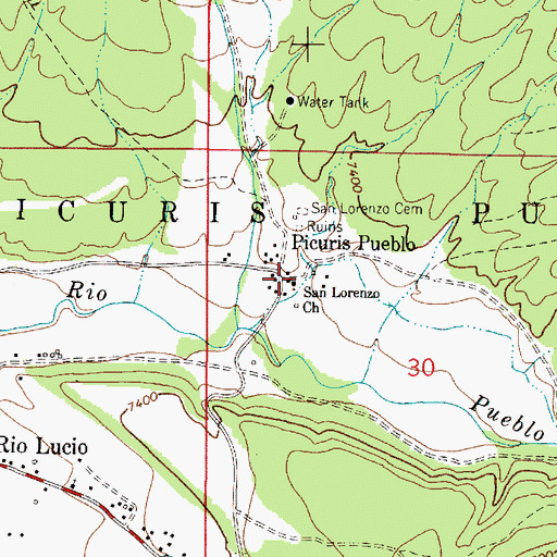 Topographic Map of Picuris Division, NM