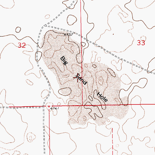 Topographic Map of Big Sand Hole, CO