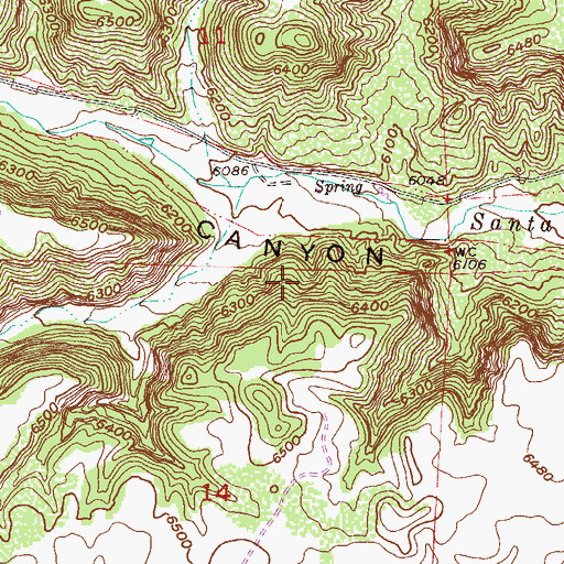 Topographic Map of Santa Clara Pueblo Division, NM