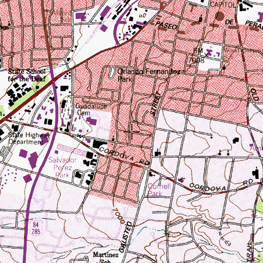 Topographic Map of Santa Fe Division, NM