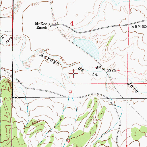 Topographic Map of Santa Fe South Division, NM
