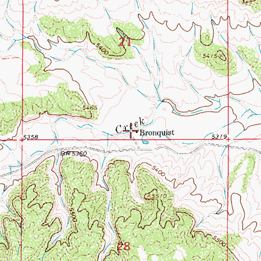 Topographic Map of Bronquist, CO