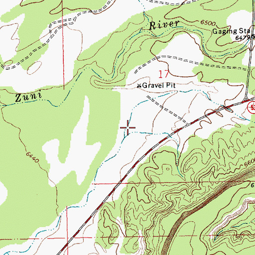 Topographic Map of Zuni Division, NM