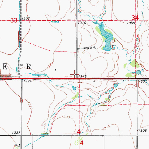 Topographic Map of Altus South Division, OK