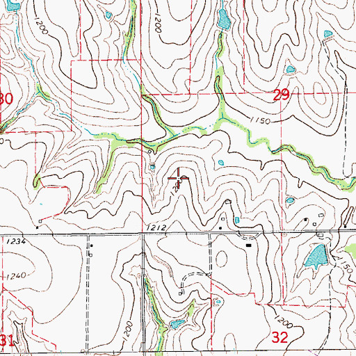 Topographic Map of Amber-Pocasset Division, OK
