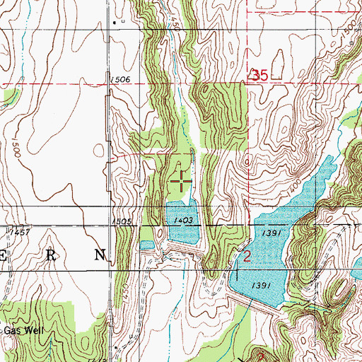Topographic Map of Binger-Hinton Division, OK