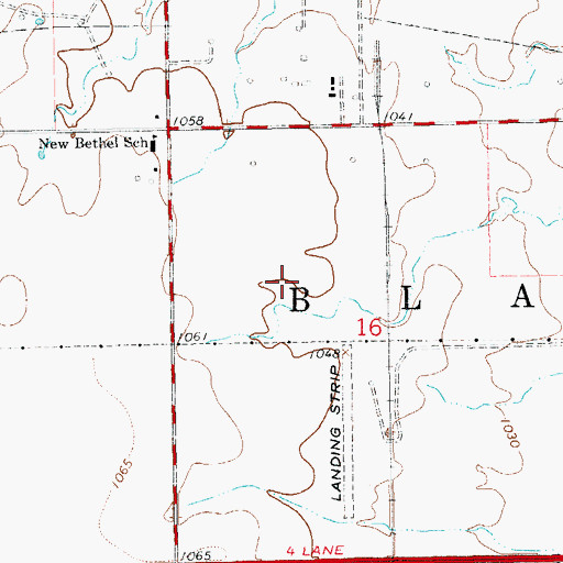 Topographic Map of Blackwell Division, OK