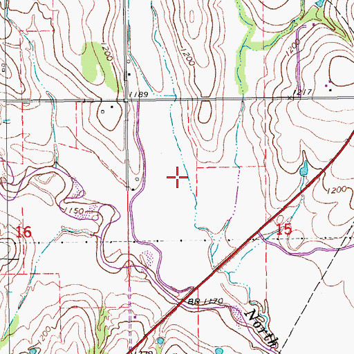 Topographic Map of Newcastle-Blanchard Division, OK