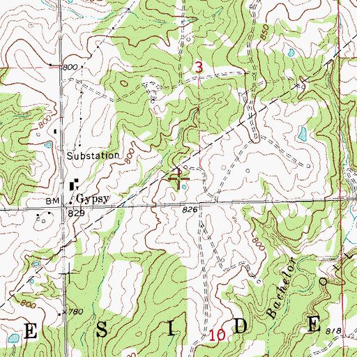Topographic Map of Bristow South Division, OK