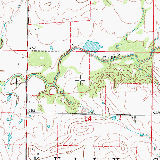 Topographic Map of Cameron Division, OK