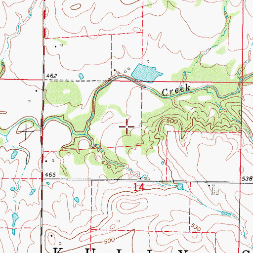 Topographic Map of Cameron Division, OK