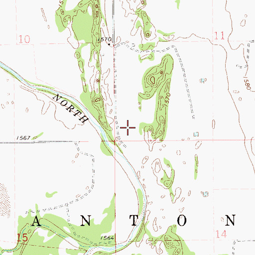 Topographic Map of Canton Division, OK