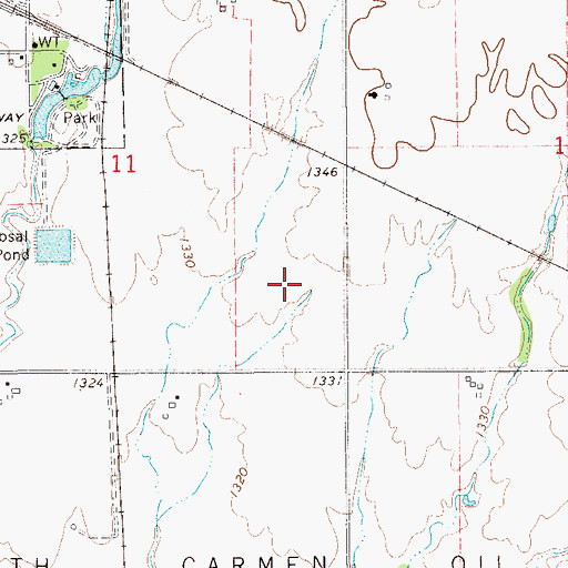 Topographic Map of Carmen Division, OK