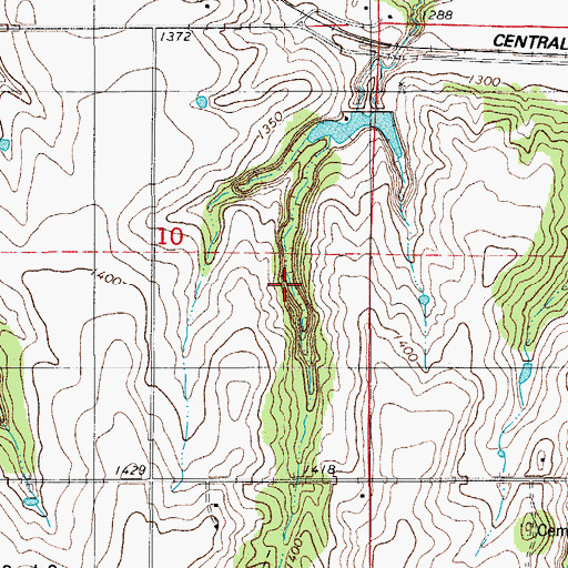 Topographic Map of Carnegie Division, OK
