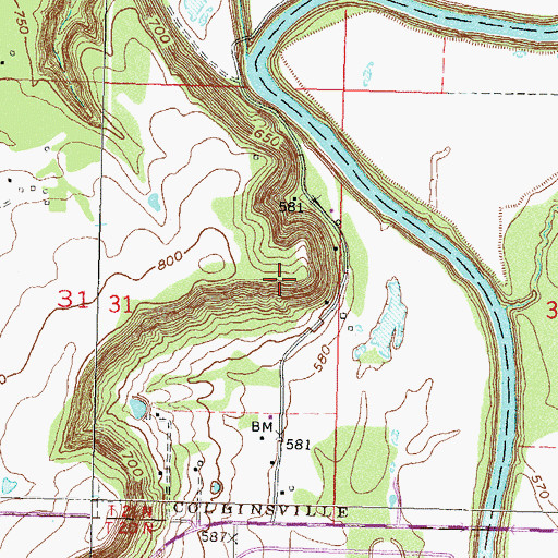 Topographic Map of Catoosa Division, OK