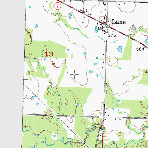 Topographic Map of Central Atoka Division, OK