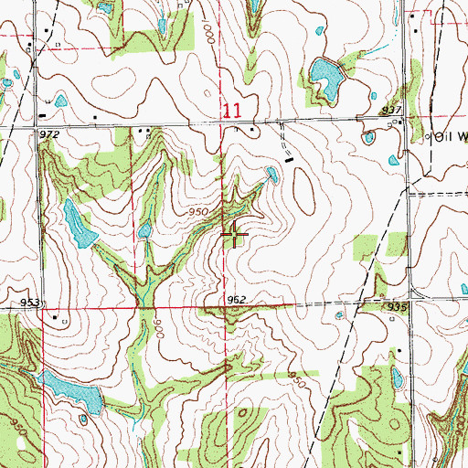 Topographic Map of Chandler Division, OK