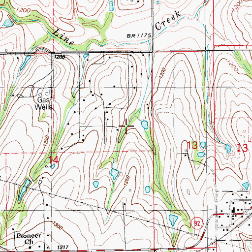 Topographic Map of Chickasha Division, OK