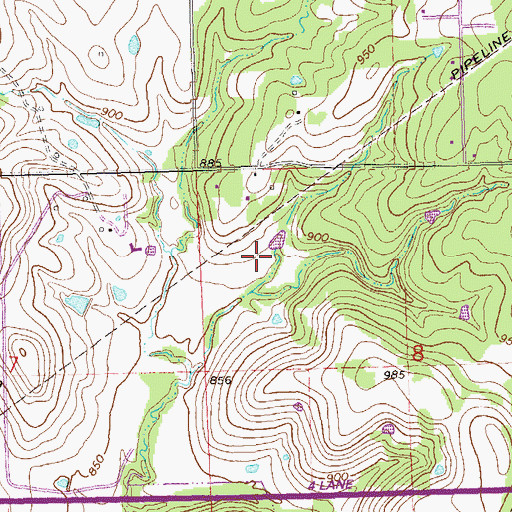 Topographic Map of Cleveland Division, OK