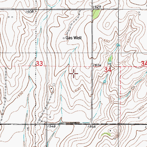 Topographic Map of Clinton Division, OK