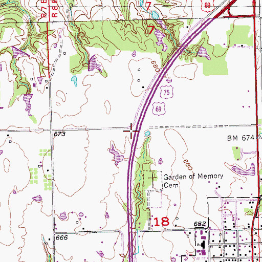 Topographic Map of Colbert Division, OK