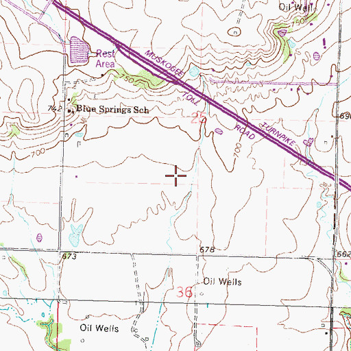 Topographic Map of Coweta Division, OK