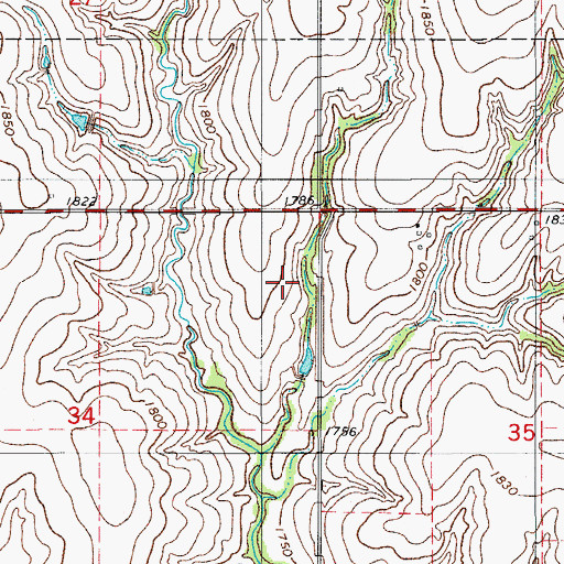 Topographic Map of Custer City Division, OK
